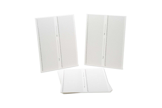 REPLACEMENT INVENTORY CARDS FOR MICROSCOPE SLIDE BOXES