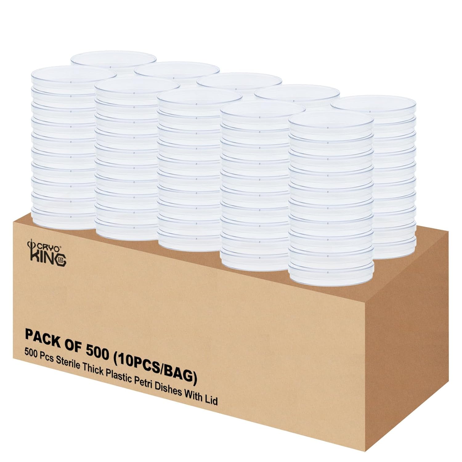 200 Pack Petri Dish, 150×15mm Large Sterile Petri Dishes with Lid, Clear Stackable Thick Plastic Culture Dishes for Lab Experiment, School Science Project, Myclogy, Biology