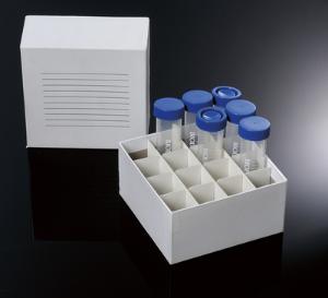 Biologix 90-5016 CryoKING Superior White Cardboard Freezer Boxes w 16 Places, 3" Height (Box of 100)
