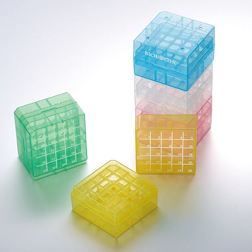 Biologix 90-9025 2 Inch 25 Well Polypropylene Freezer Box (Dimensions: 75X75X52Mm) W/ Removable Lid.