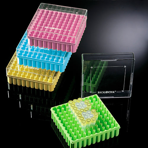 Biologix 90-9210-1 2 Inch 100 Well Polycarbonate Freezer Box (Dimensions: 132X132X53Mm) W