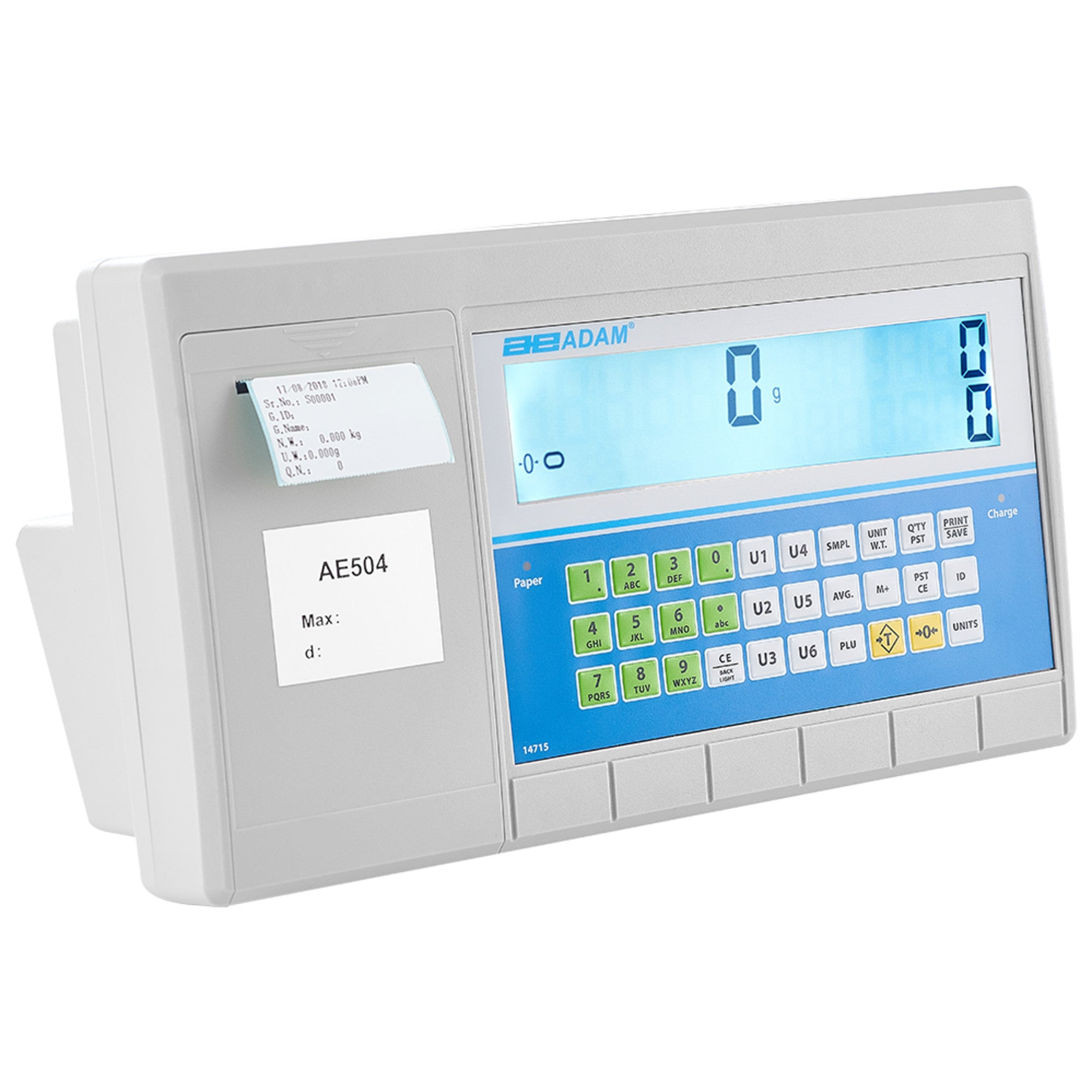Adam Equipment AE 504 Advanced Label Printing Indicator, Selectable