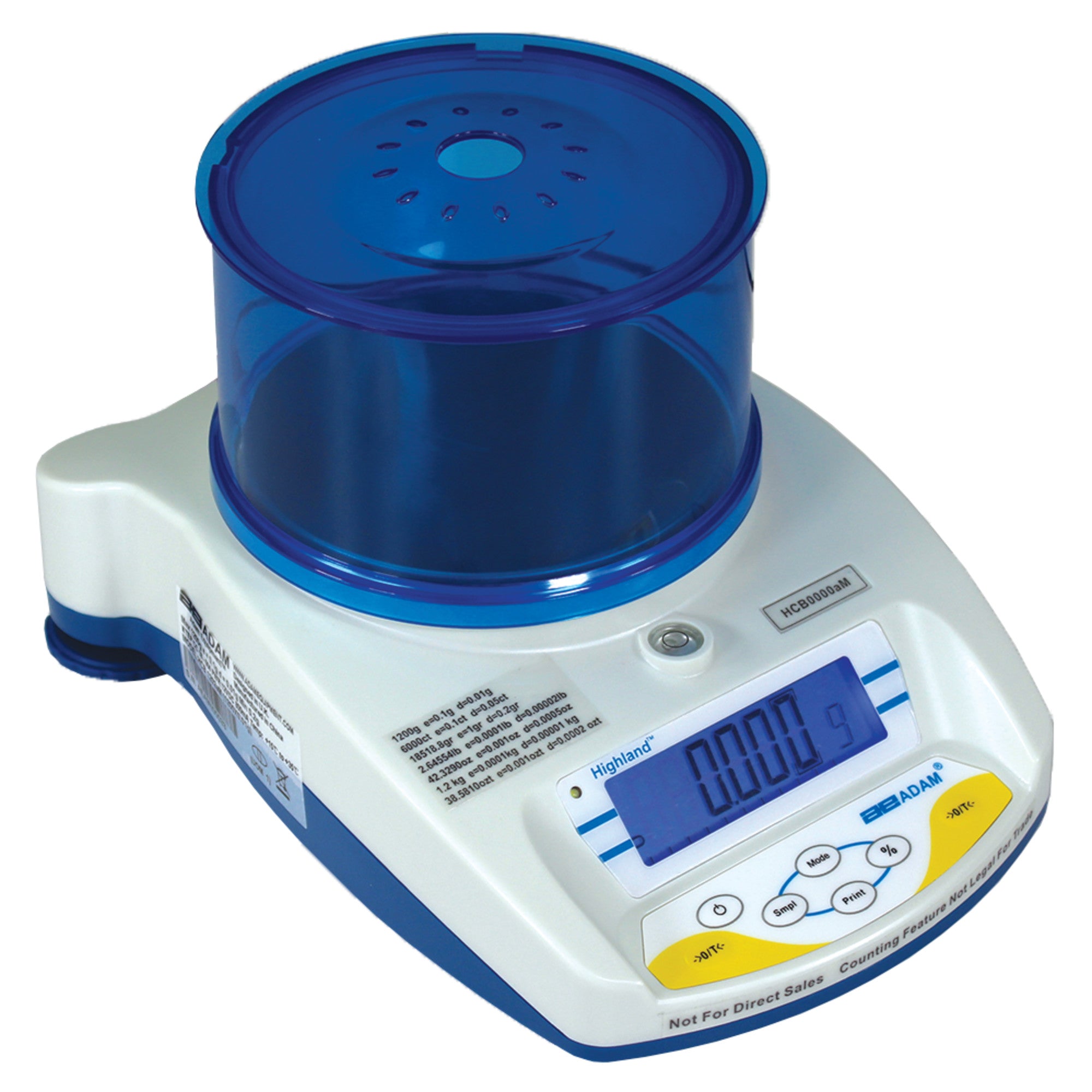 Adam Equipment HCB 103aM Highland® Approved Portable Precision Balances, 100 g x d=0.001 g / e=0.01 g